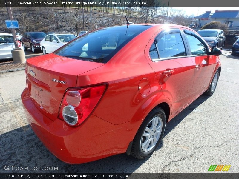 Inferno Orange Metallic / Jet Black/Dark Titanium 2012 Chevrolet Sonic LS Sedan