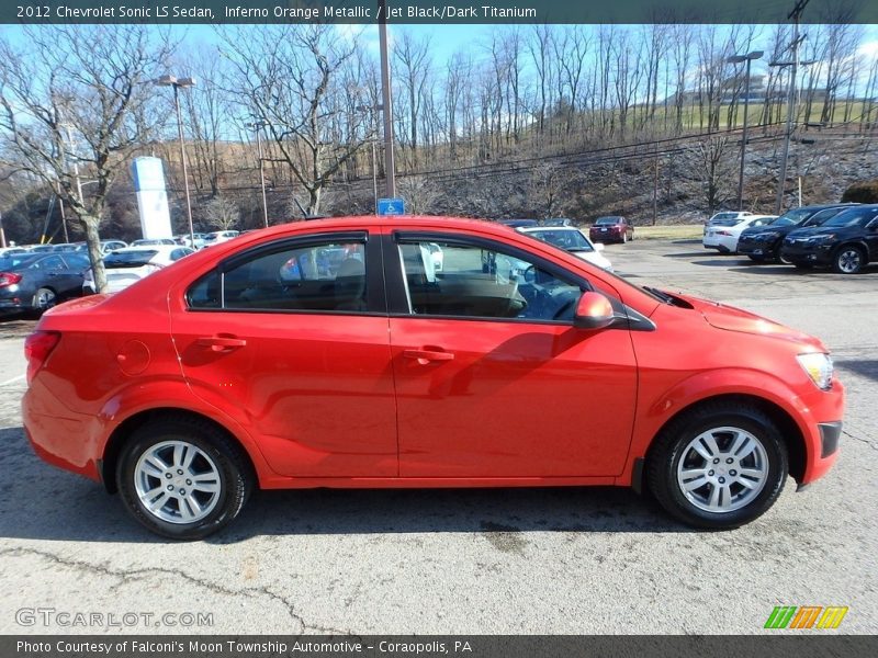 Inferno Orange Metallic / Jet Black/Dark Titanium 2012 Chevrolet Sonic LS Sedan