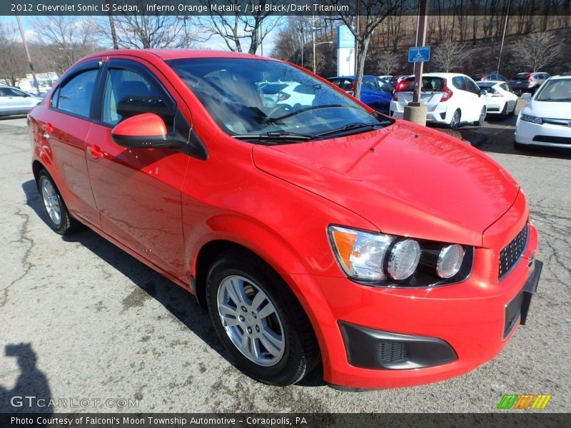 Inferno Orange Metallic / Jet Black/Dark Titanium 2012 Chevrolet Sonic LS Sedan