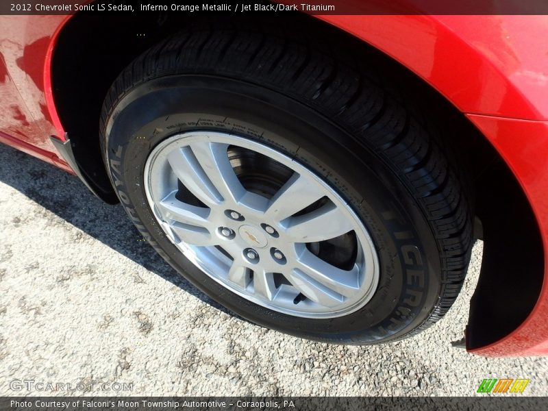 Inferno Orange Metallic / Jet Black/Dark Titanium 2012 Chevrolet Sonic LS Sedan