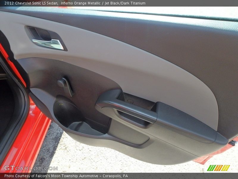 Inferno Orange Metallic / Jet Black/Dark Titanium 2012 Chevrolet Sonic LS Sedan