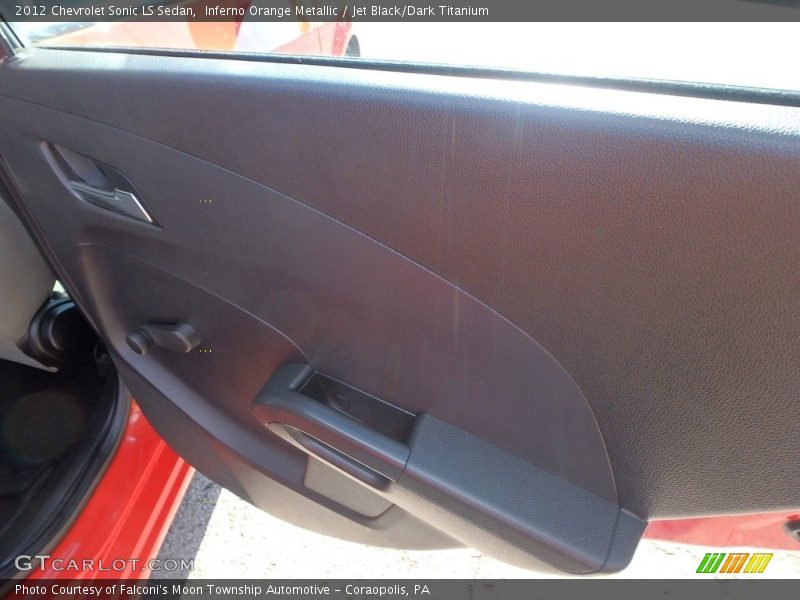Inferno Orange Metallic / Jet Black/Dark Titanium 2012 Chevrolet Sonic LS Sedan