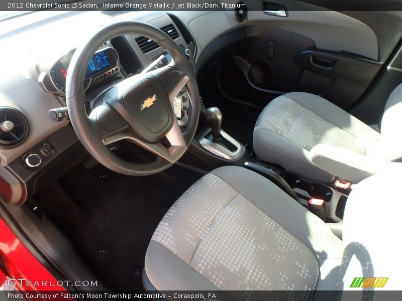 Inferno Orange Metallic / Jet Black/Dark Titanium 2012 Chevrolet Sonic LS Sedan