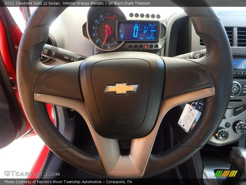 Inferno Orange Metallic / Jet Black/Dark Titanium 2012 Chevrolet Sonic LS Sedan