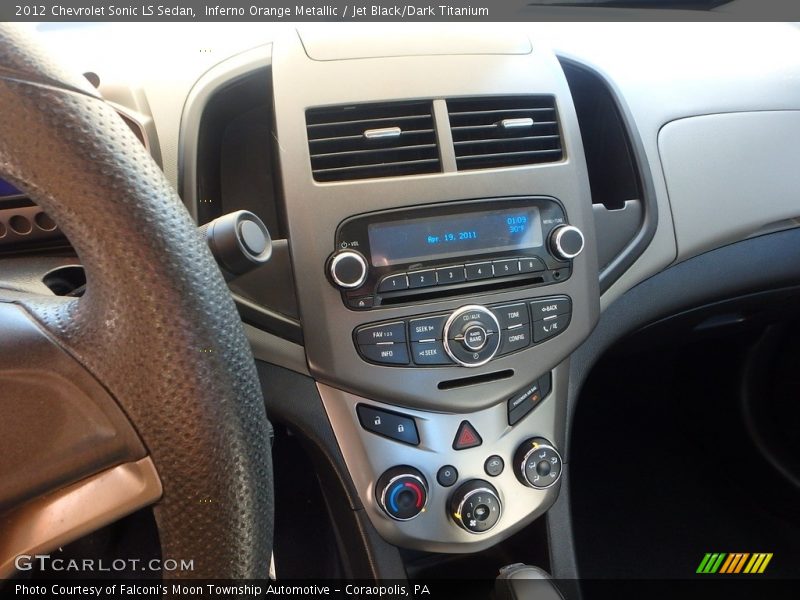 Inferno Orange Metallic / Jet Black/Dark Titanium 2012 Chevrolet Sonic LS Sedan