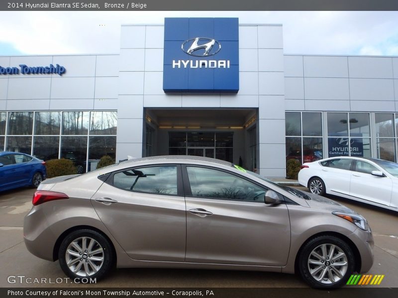 Bronze / Beige 2014 Hyundai Elantra SE Sedan