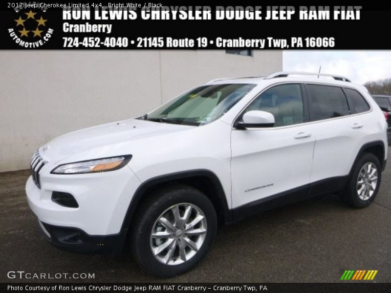 Bright White / Black 2017 Jeep Cherokee Limited 4x4
