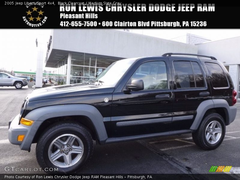 Black Clearcoat / Medium Slate Gray 2005 Jeep Liberty Sport 4x4