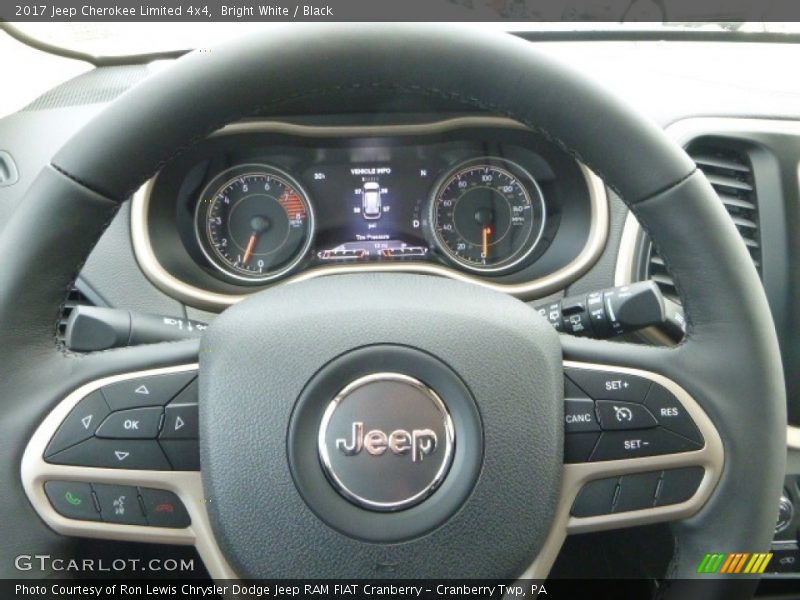Bright White / Black 2017 Jeep Cherokee Limited 4x4