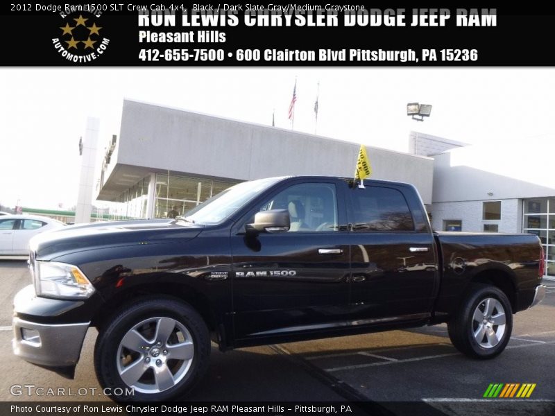 Black / Dark Slate Gray/Medium Graystone 2012 Dodge Ram 1500 SLT Crew Cab 4x4