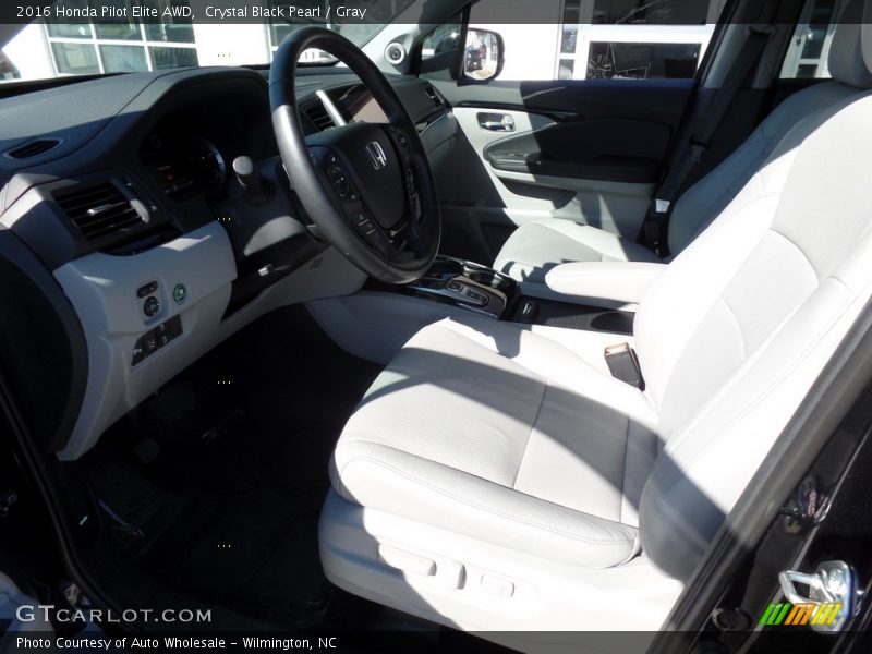 Crystal Black Pearl / Gray 2016 Honda Pilot Elite AWD