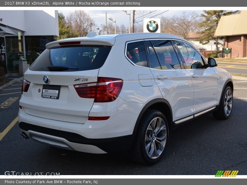 Alpine White / Mocha w/Orange contrast stitching 2017 BMW X3 xDrive28i