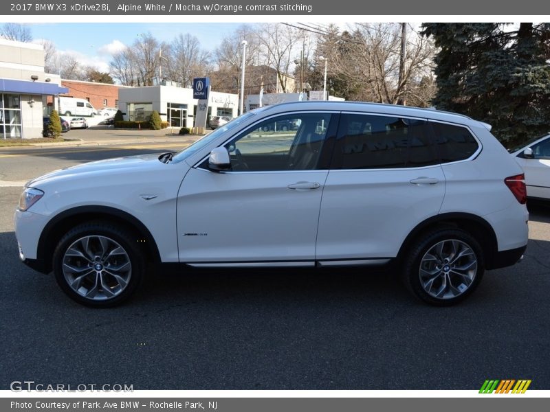 Alpine White / Mocha w/Orange contrast stitching 2017 BMW X3 xDrive28i