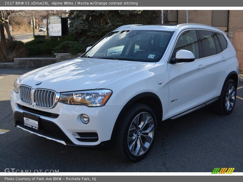 Alpine White / Mocha w/Orange contrast stitching 2017 BMW X3 xDrive28i