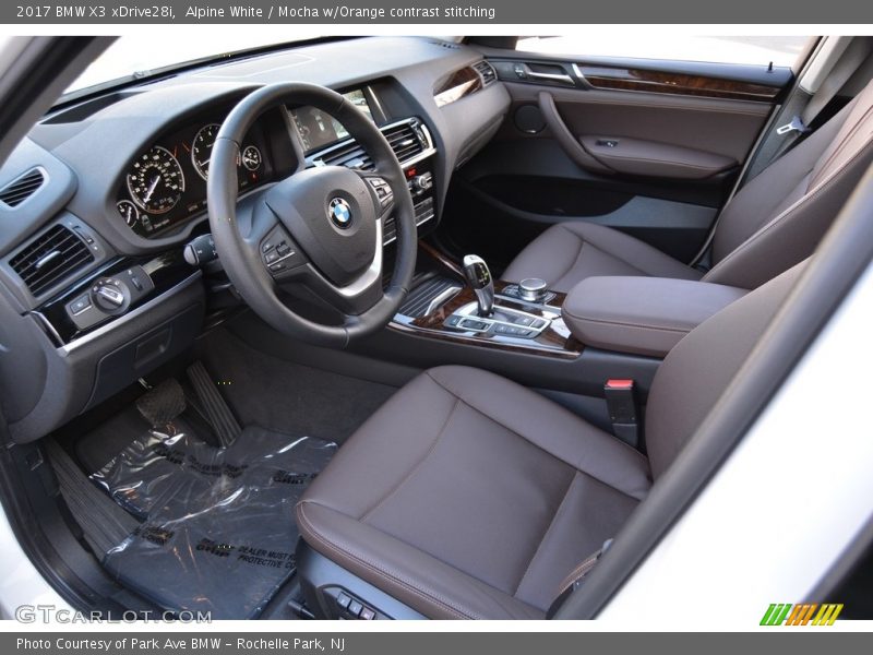 Alpine White / Mocha w/Orange contrast stitching 2017 BMW X3 xDrive28i