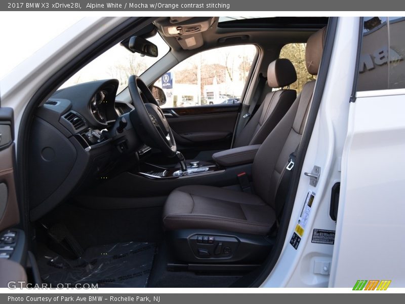 Alpine White / Mocha w/Orange contrast stitching 2017 BMW X3 xDrive28i