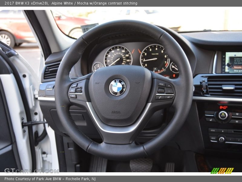 Alpine White / Mocha w/Orange contrast stitching 2017 BMW X3 xDrive28i