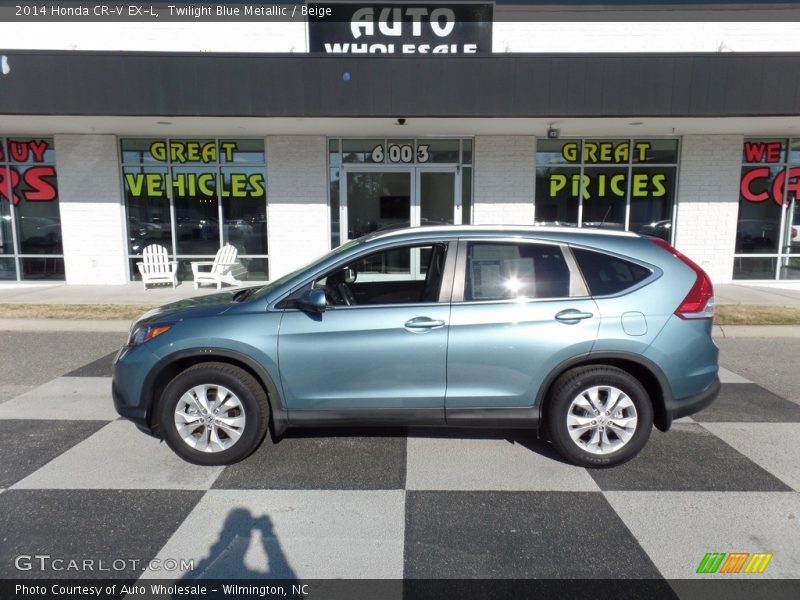 Twilight Blue Metallic / Beige 2014 Honda CR-V EX-L
