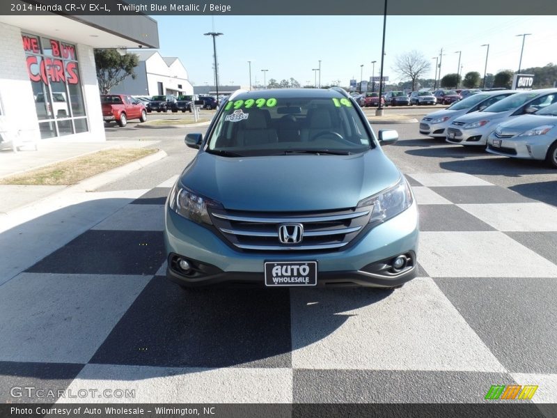 Twilight Blue Metallic / Beige 2014 Honda CR-V EX-L