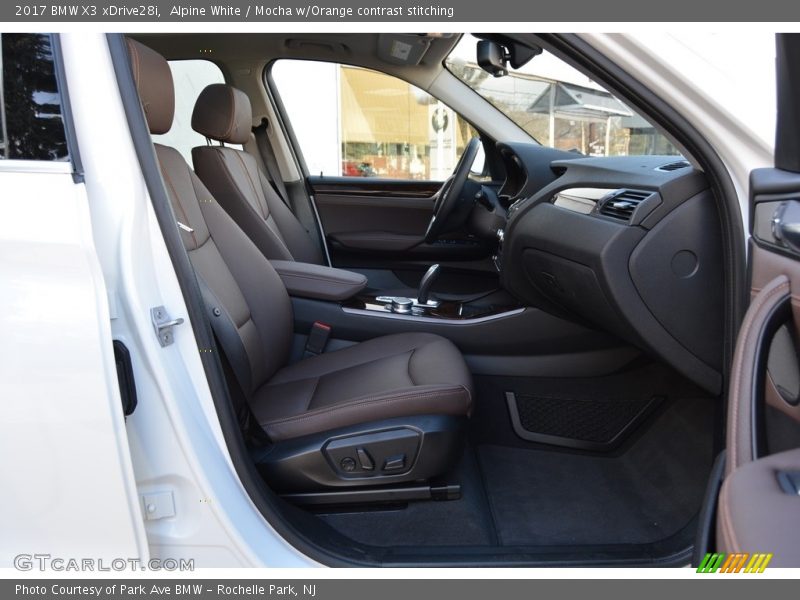 Alpine White / Mocha w/Orange contrast stitching 2017 BMW X3 xDrive28i