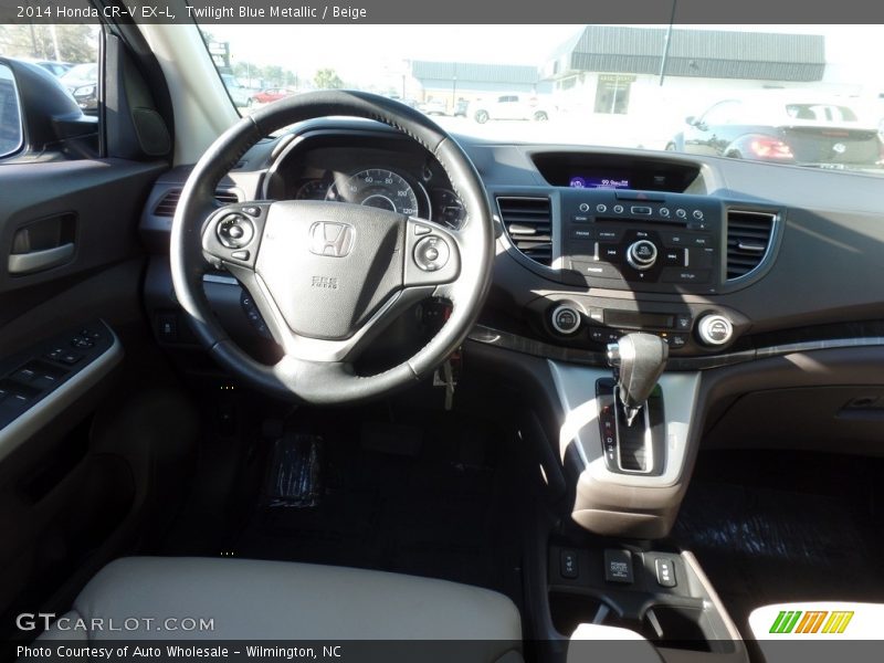 Twilight Blue Metallic / Beige 2014 Honda CR-V EX-L
