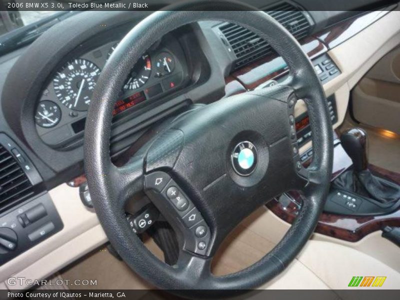 Toledo Blue Metallic / Black 2006 BMW X5 3.0i