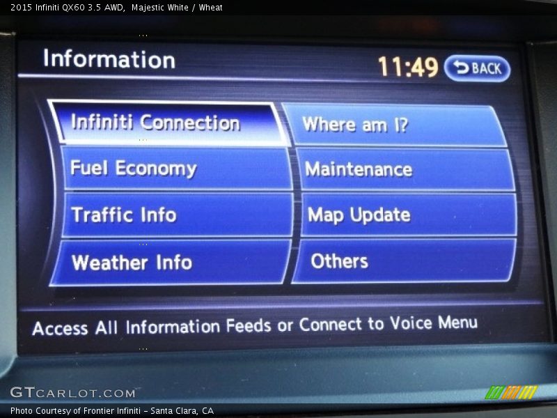 Majestic White / Wheat 2015 Infiniti QX60 3.5 AWD