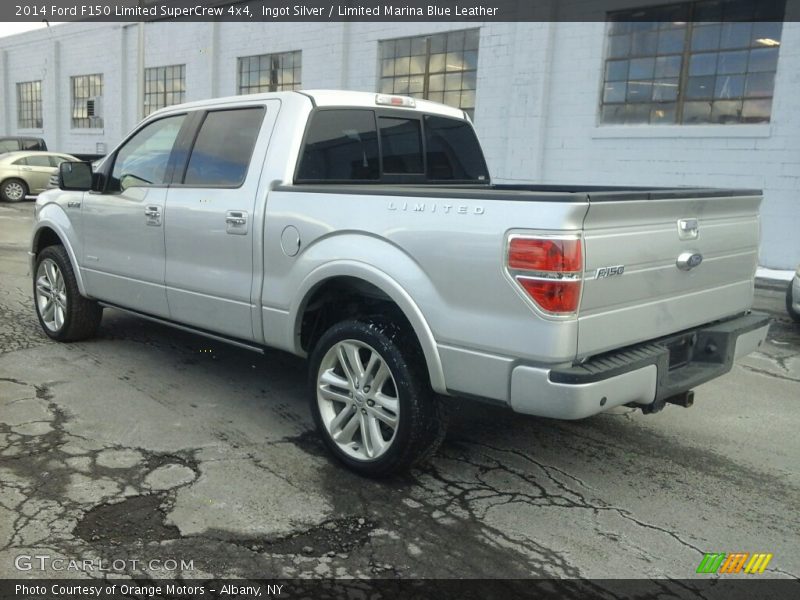 Ingot Silver / Limited Marina Blue Leather 2014 Ford F150 Limited SuperCrew 4x4