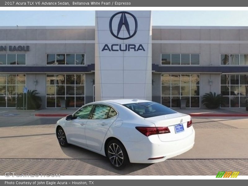 Bellanova White Pearl / Espresso 2017 Acura TLX V6 Advance Sedan