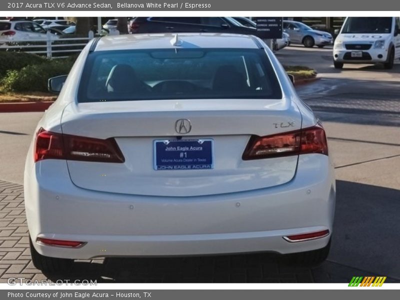 Bellanova White Pearl / Espresso 2017 Acura TLX V6 Advance Sedan
