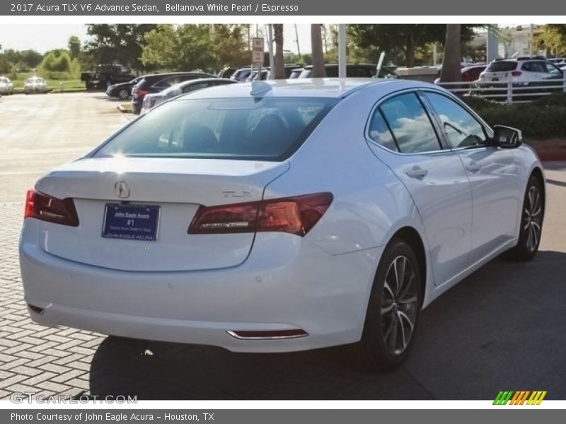 Bellanova White Pearl / Espresso 2017 Acura TLX V6 Advance Sedan