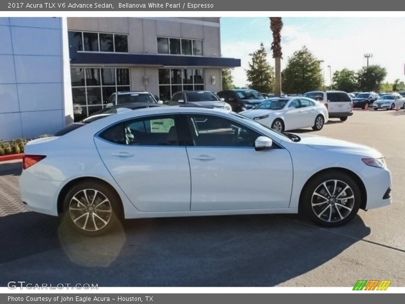 Bellanova White Pearl / Espresso 2017 Acura TLX V6 Advance Sedan
