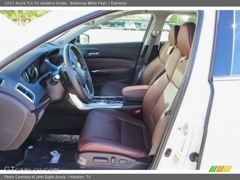 Bellanova White Pearl / Espresso 2017 Acura TLX V6 Advance Sedan