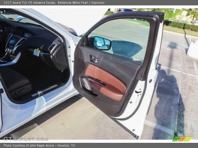 Bellanova White Pearl / Espresso 2017 Acura TLX V6 Advance Sedan