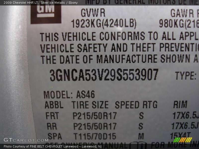 Silver Ice Metallic / Ebony 2009 Chevrolet HHR LT