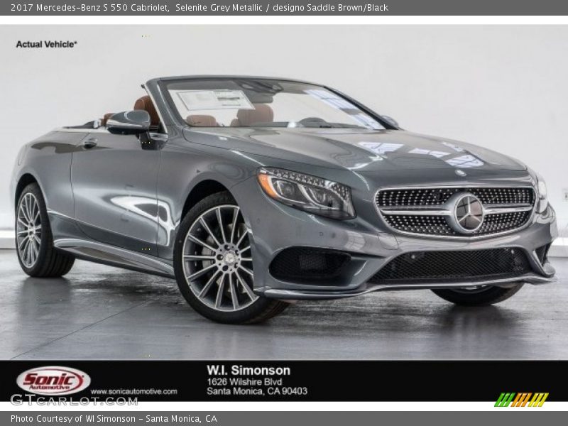 Selenite Grey Metallic / designo Saddle Brown/Black 2017 Mercedes-Benz S 550 Cabriolet