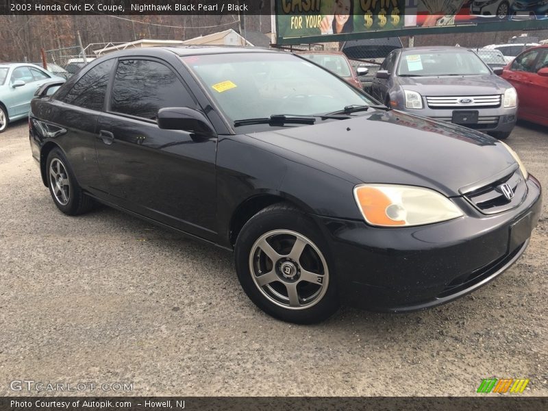 Nighthawk Black Pearl / Black 2003 Honda Civic EX Coupe