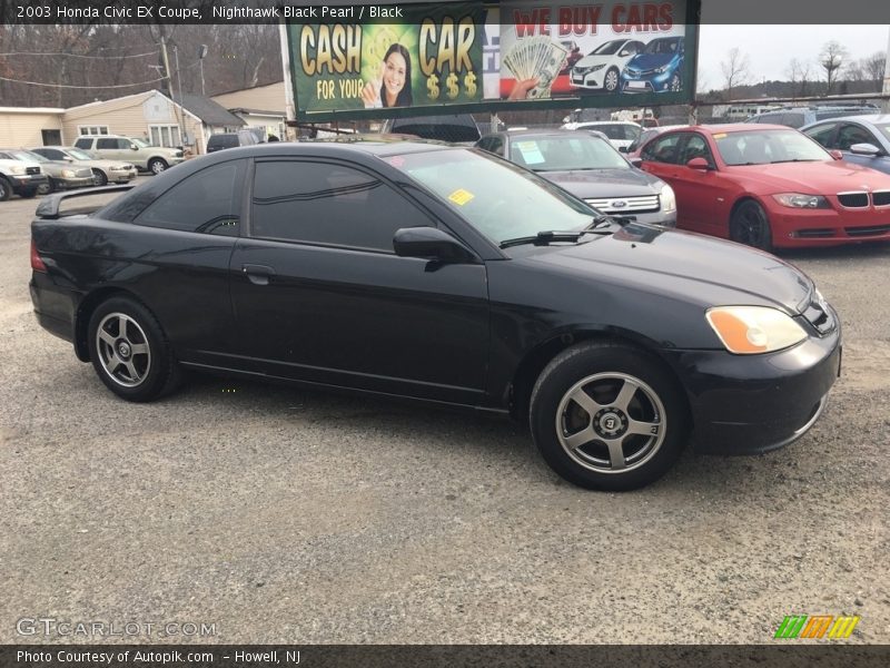Nighthawk Black Pearl / Black 2003 Honda Civic EX Coupe