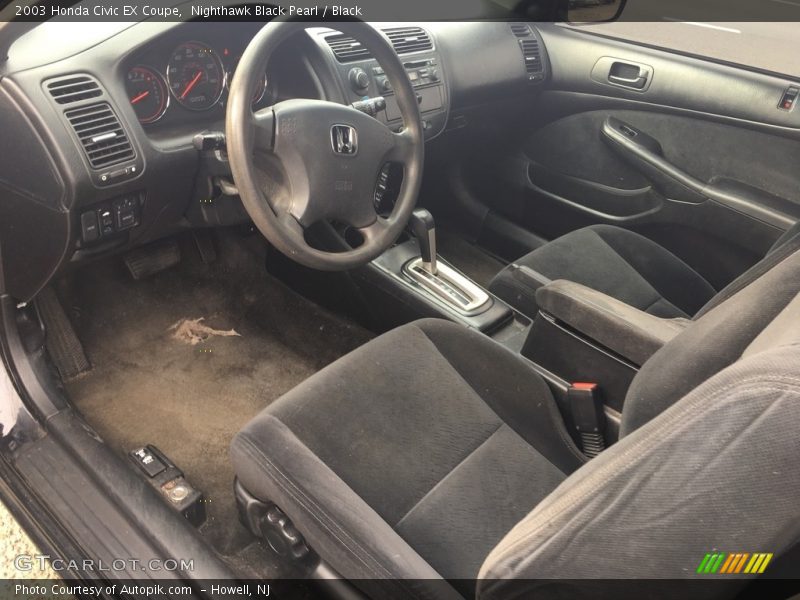 Nighthawk Black Pearl / Black 2003 Honda Civic EX Coupe