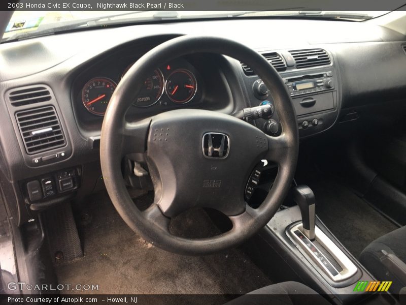 Nighthawk Black Pearl / Black 2003 Honda Civic EX Coupe