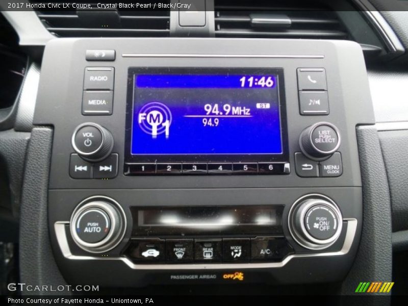 Controls of 2017 Civic LX Coupe