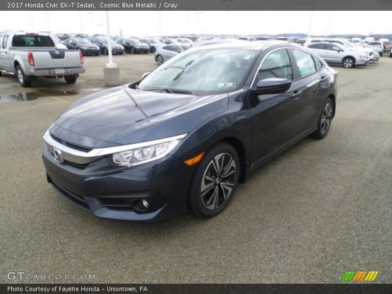 Cosmic Blue Metallic / Gray 2017 Honda Civic EX-T Sedan