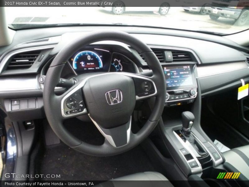 Cosmic Blue Metallic / Gray 2017 Honda Civic EX-T Sedan