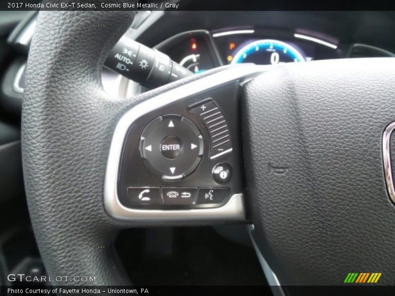 Cosmic Blue Metallic / Gray 2017 Honda Civic EX-T Sedan