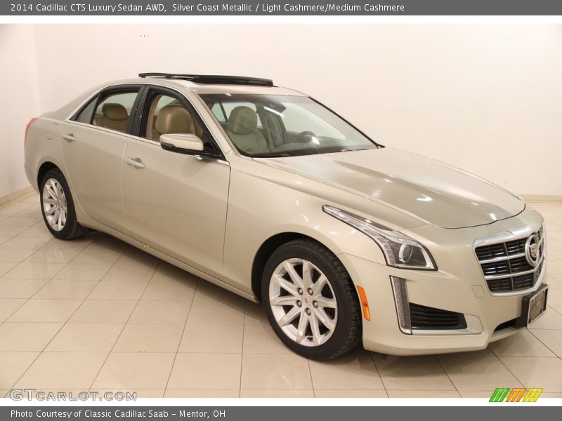 Silver Coast Metallic / Light Cashmere/Medium Cashmere 2014 Cadillac CTS Luxury Sedan AWD