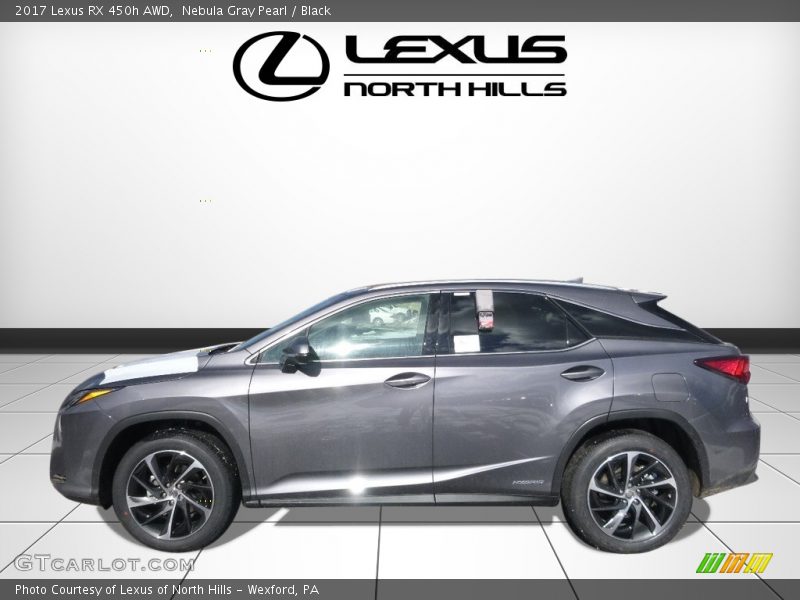Nebula Gray Pearl / Black 2017 Lexus RX 450h AWD