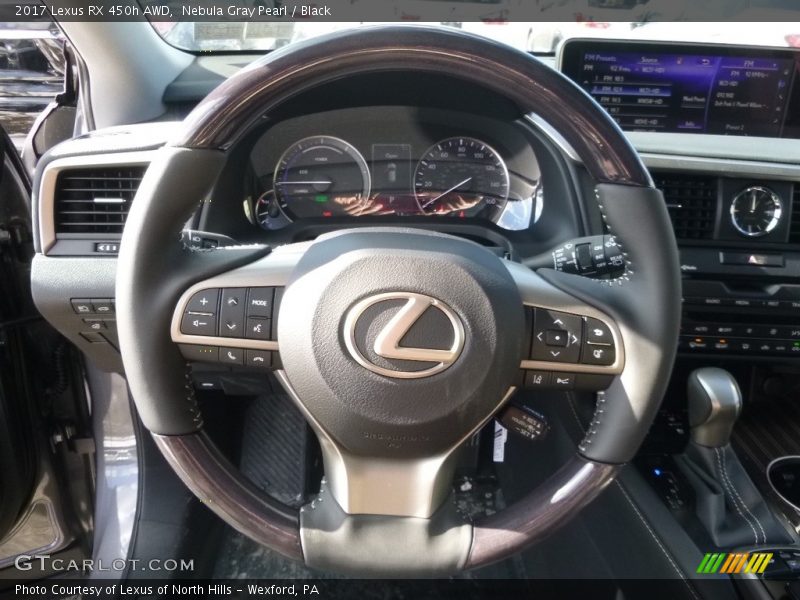 Nebula Gray Pearl / Black 2017 Lexus RX 450h AWD