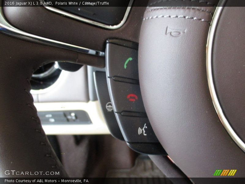 Polaris White / Cashew/Truffle 2016 Jaguar XJ L 3.0 AWD