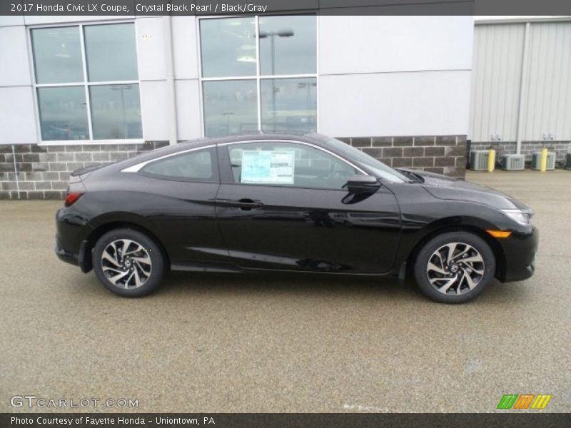 Crystal Black Pearl / Black/Gray 2017 Honda Civic LX Coupe