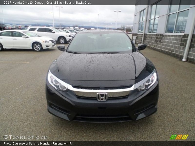 Crystal Black Pearl / Black/Gray 2017 Honda Civic LX Coupe